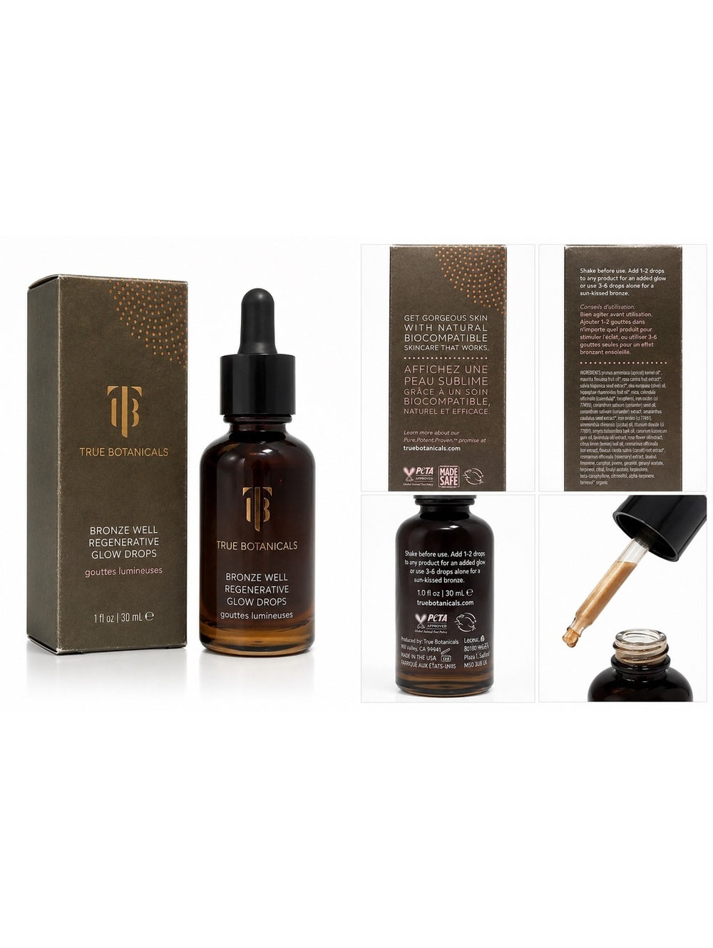 True Botanicals Bronze Well Regenerative Glow Drops 1 fl oz / 30 ml